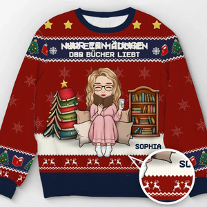 Benutzerdefiniertes Unisex Hässliches Sweatshirt – Weihnachtsgeschenke für Buchliebhaber, Bibliotheksratten, Leser – Alles, Was Ich Will, Sind Bücher