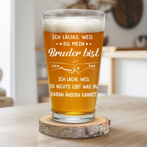 Personalisiertes Bierglas – Personalisierte Weihnachts- Und Geburtstagsgeschenke Für Den Bruder – Immer Eine Starke Bindung