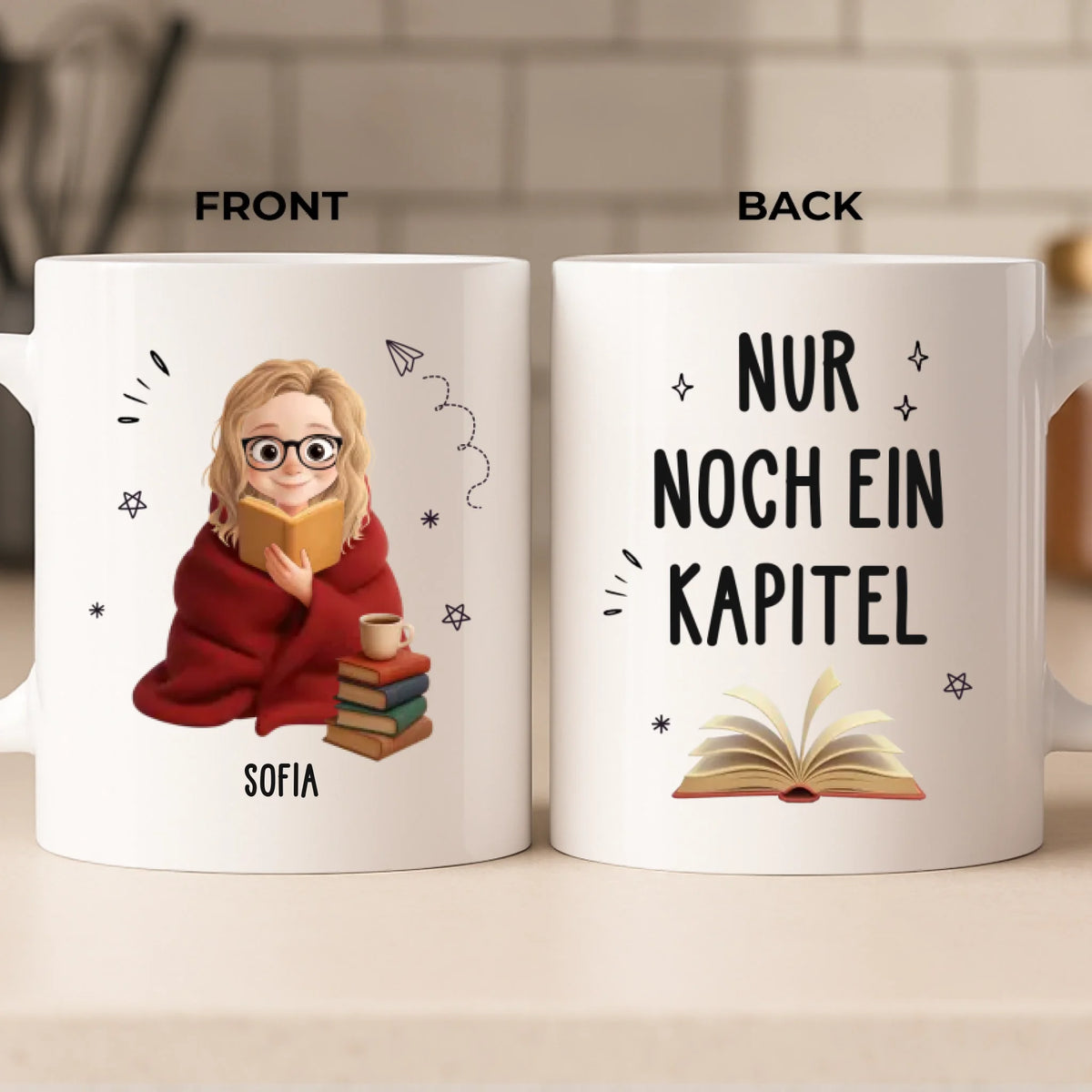 Personalisierte Tasse - Personalisierte Bücher Geschenke Für Buchliebhaber, Bücherwürmer, Leser - Nur Ein Mädchen, Das In Geschichten Versinkt